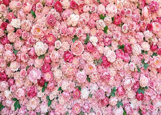 10x8ft Flower Photo Backdrop Flowers Wall Pink Rose Floral Spring Photography Backdrops for Pictures Newborn Wedding Bridal Shower Birthday Party Banner Decor Supplies Vinyl Photo Studio Props