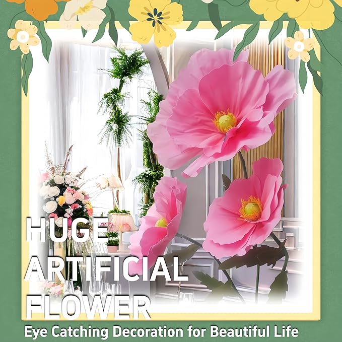 Giant Flowers for Decoration, 5.3 ft Large EVA Artificial Flower Arrangements for Wedding Reception Birthday Christmas Party Banquet Backdrop Decor Shop Window Display Photography Props, Mix Color