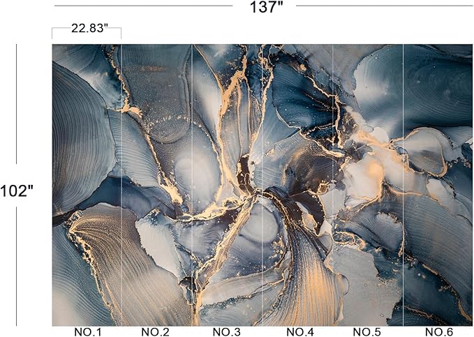 Cliouar-Shining Golden Texture imitating Marble Cutting Peel and Stick 137" x 102"