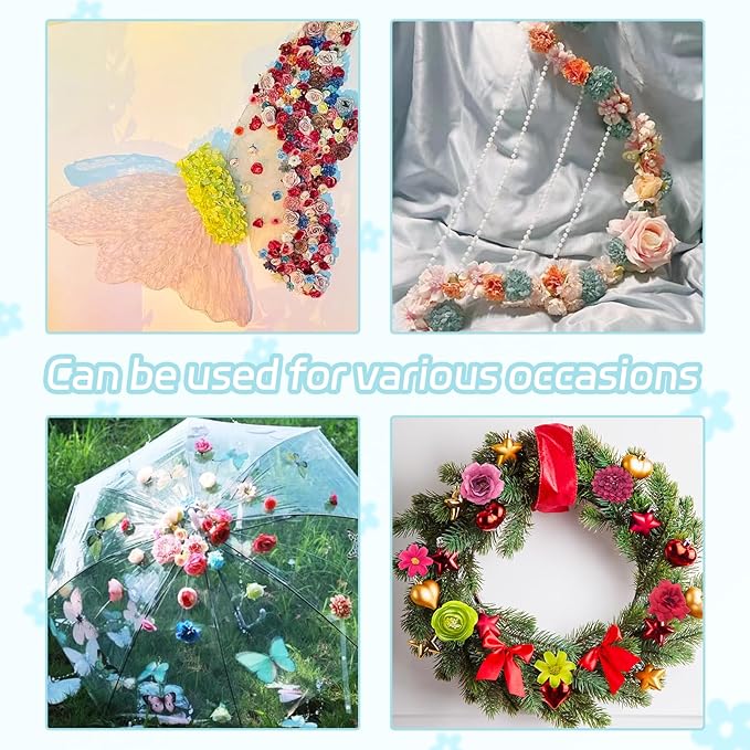 Featuman Artificial Flower Heads Bulk, Purple Fake Flowers Faux Daisy Fabric Flowers for Craft, 40 Pcs Mini Silk Flower Heads Artificial Daisies Fabric Flowers Heads for Wedding Hair Cap