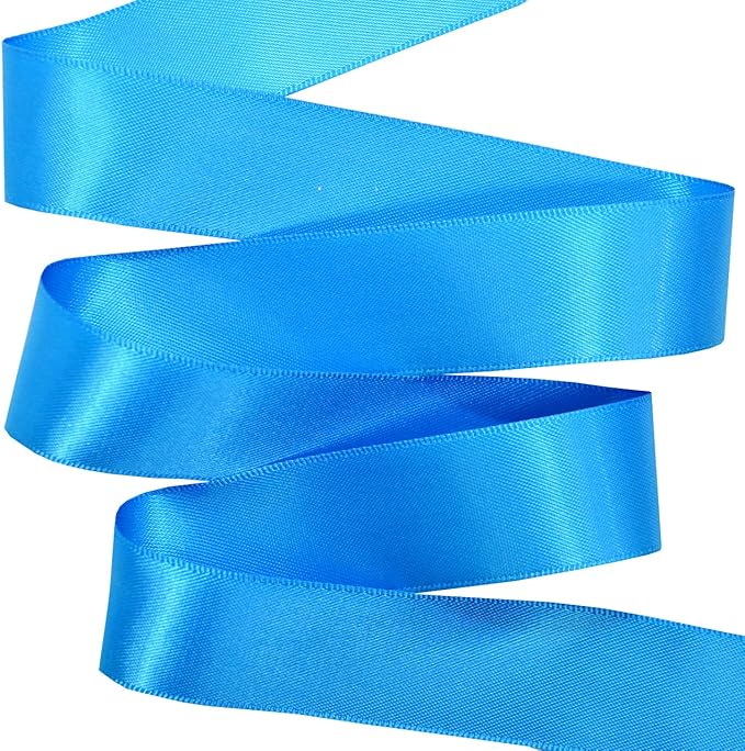 Morex Ribbon Double Face Satin Ribbon 7/8" X 50 YD Aegean Blue Ribbon for Gift Wrapping, Birthday Gift Cards, Satin Dress for Women, Silk Ribbons for Crafts, Wedding Gifts for Couple