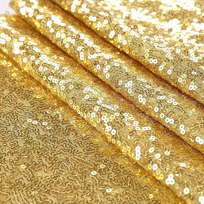 Gold Sequin Backdrop 10FTx10FT 1 Panel Glitter Curtain Backdrop Sparkle Background for Weddings Showers Christmas Festivals Photography Graduations