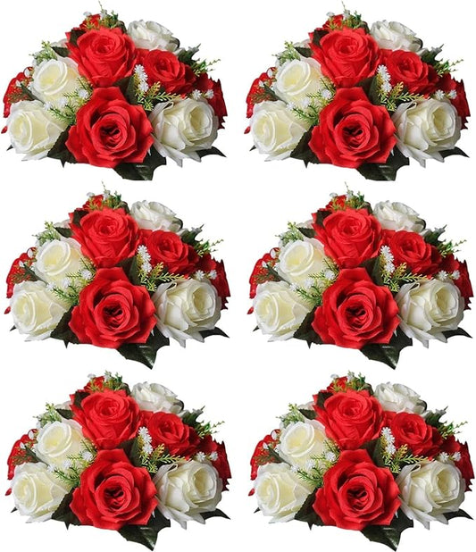 Sziqiqi Artificial Flowers Silk Rose Flowers for Wedding Centerpiece Party Birthday Anniversary Floral Arrangement Decorations