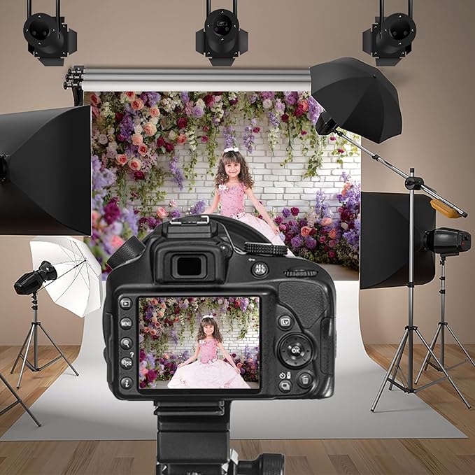 Baocicco Flower Brick Wall Backdrop 9x6ft Rose Flowers Photography Backdrops Baby Shower Bridal Shower Party Decorations Kids Adults Portraits Birthday Wedding Banner Supplies Props Video Studio
