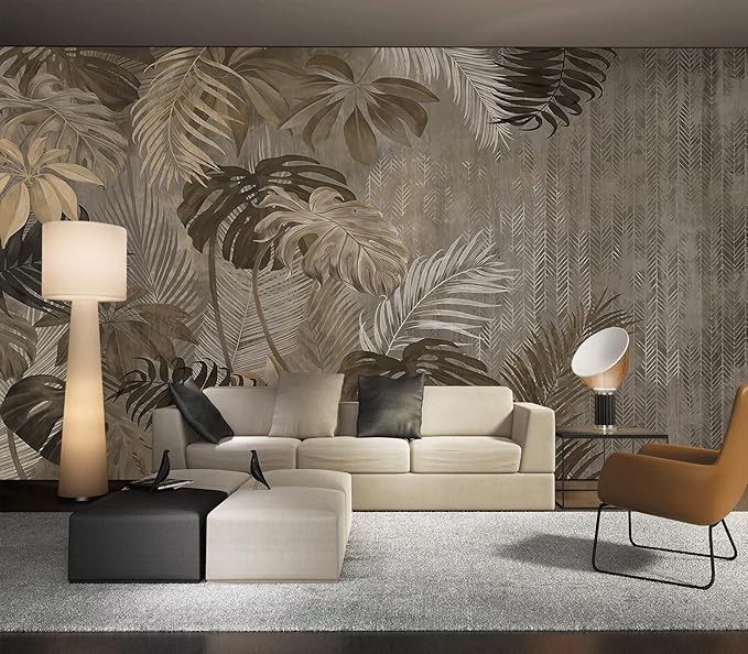 Cliouar-Turtle Backed Bamboo Plantain Leaf Plant Wall Mural Wallpaper Peel and Stick 160" x 114"