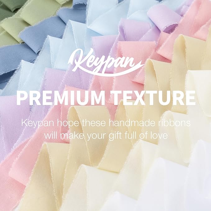 1-1/2" x 18 Yd Cotton Ribbon for Gift Wrapping Wedding Invitations Bridal Flower Bouquets, Mixed Color Fabric Ribbons Set 2 Yards x 9 Rolls