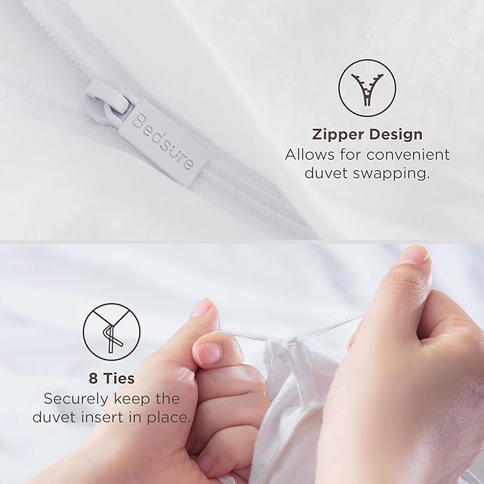 Bedsure Twin Duvet Cover Only - Prewashed Extra Soft All Season Bedding, Includes 1 Duvet Cover Twin Size 68x90 Inches with Zipper Closure, White, Comforter Not Included