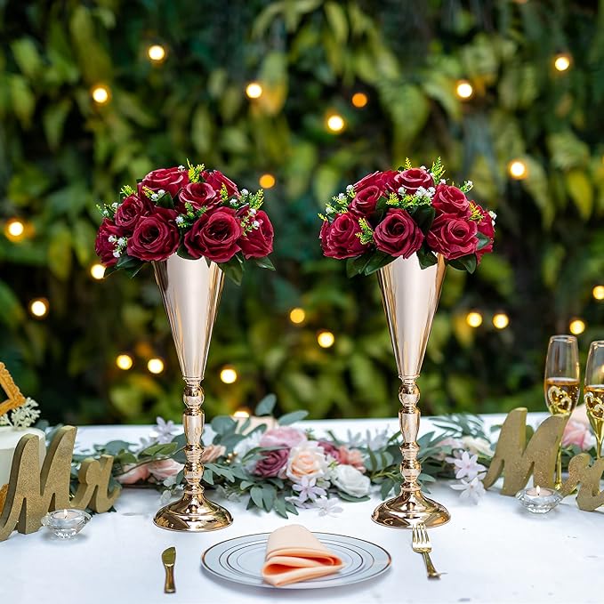 Flower Centerpieces for Wedding Tables: Wedding Table Decorations Burgundy Flower Balls Centerpieces for Engagement Cerebration Party Center Pieces 10 Packs
