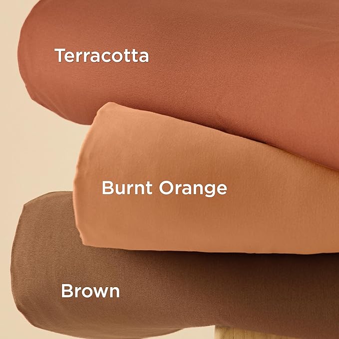 Bedsure Duvet Cover Twin/Twin XL Size - Soft Double Brushed Bedding Set for Kids & Adults, Zipper Closure, 2 Pieces, Includes 1 Duvet Cover (68"x90") & 1 Pillow Sham, NO Comforter, Burnt Orange