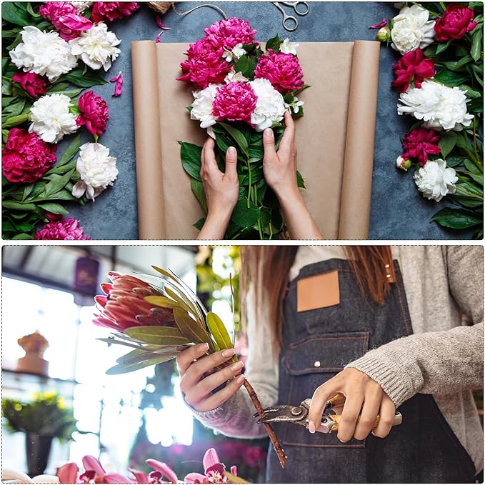 MECCANIXITY Set of 20 Flower Wrapping Paper 22.8x22.8 Inch Waterproof Florists Wrapping Paper for Florist Bouquet Supplies, DIY Crafts, Gift/Gift Box Packaging Gray Pink
