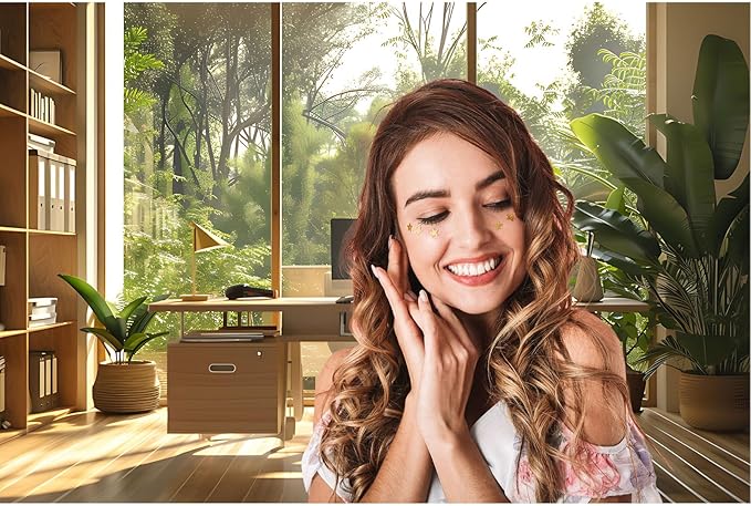 Office Background for Video Conference Modern Cozy Home Office Space Work Place Backdrop Sunlight Indoor Plants Tranquil Work Environment for Live Video Zoom Calls Studio Props Decor 20x10ft