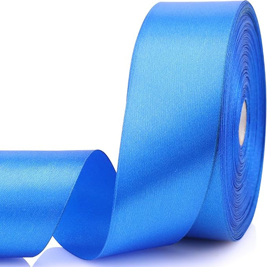 1-1/2 Inch 60 Yards Royal Blue Solid Satin Ribbon for Gift Wrapping,Craft Floral Bouquets,Wedding Party,Timeless Flower,Decoration Floral Hair,Balloons