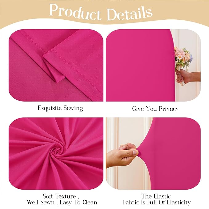 Pink Arch Backdrop Cover Set of 2 Hot Pink Arch Cover 7.2 and 6ft Wedding Arch Cover Stretchy Backdrop Bridal Baby Shower Birthday Party Arches Stand Covers Spandex