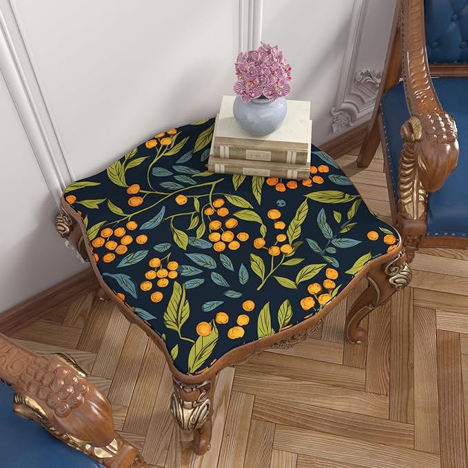 Blue Orange Wallpaper Peel and Stick Boho Floral Contact Paper Removable Waterproof Leaves Paper for Drawer Countertop Cabinet Renter Friendly 17.5 x 393.5In