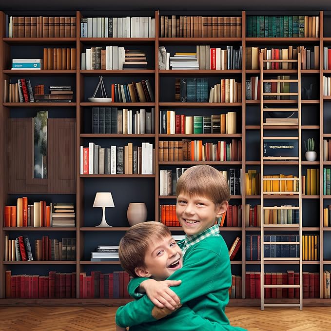 Bookshelf Photography Background School Library Bookcase Backdrop Conference Online Office Backgrounds Webcam Zoom Meeting Decor Backdrops Portrait Photo Video Studio Office Decor 12x8ft