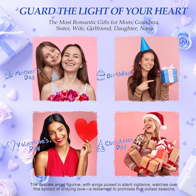 Gifts for Mom Grandma Christmas Birthday Preserved Flowers Roses with Heart Necklace Fresh Flowers for delivery Prime Eternal Forever Flower Box Xmas Gifts for Women Mother Her Wife from Daughter