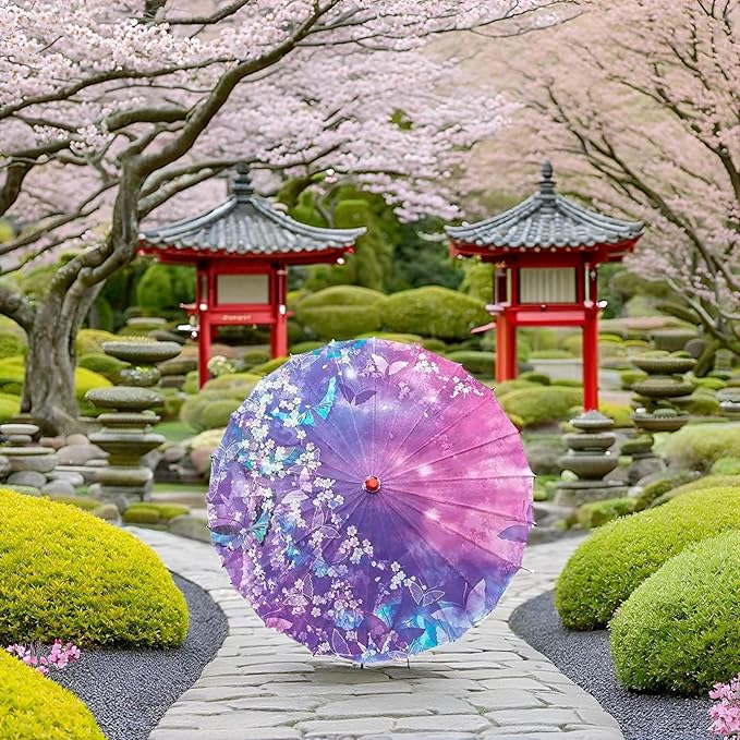 Chinese Japanese Handmade Parasol Umbrella,Asian Decoration DIY Art Dance Classical Umbrella for Wedding Parties Photography Costumes Cosplay