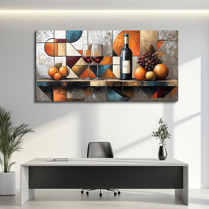 hyidecorart Large Wall Art For Kitchen Wall Decor For Living Room Dining Room Decorations Wine Glass Fruit Painting Still Life Canvas Prints Artwork Bar Restaurant Posters Home Decor Ready to Hang