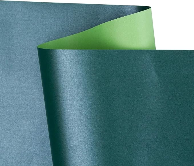 RUSPEPA Christmas Green Gift Wrapping Paper - Solid Color Pearly Shiny Paper Perfect for Wedding, Birthday, Christmas, Baby Shower, Easter, Lucky St Patrick - 17 Inches X 32.8 Feet