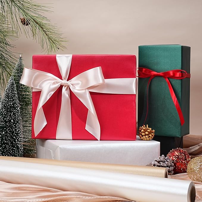 LaRibbons White Wrapping Paper, 30 Inch x 33 Feet, Solid Color Pearly-Lustre Gift Wrapping Paper Rolls for Wedding, Christmas, Valentine's Day, Birthday, Baby Shower