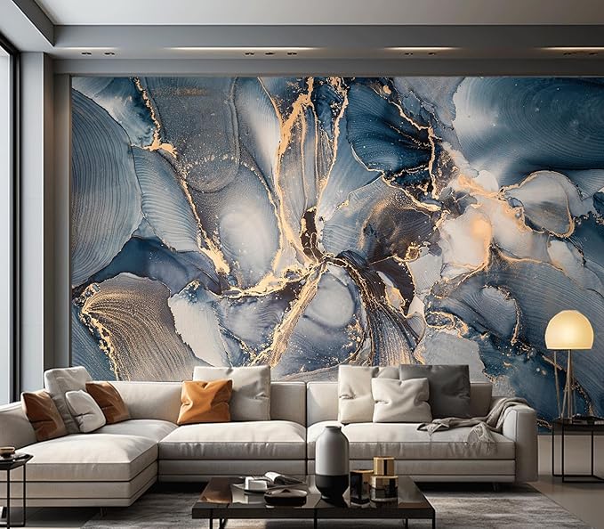 Cliouar-Shining Golden Texture imitating Marble Cutting Peel and Stick 137" x 102"
