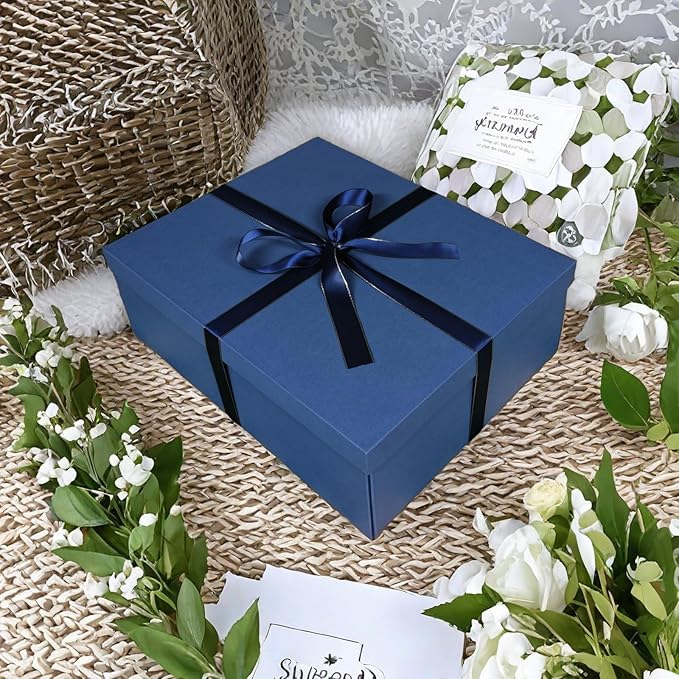 YINUOYOUJIA Large Gift Box 16.5x13x5.5 inches,Blue Boxes for Presents,Birthday,Valentine's Day,Mother's Day,Christmas,Anniversary.
