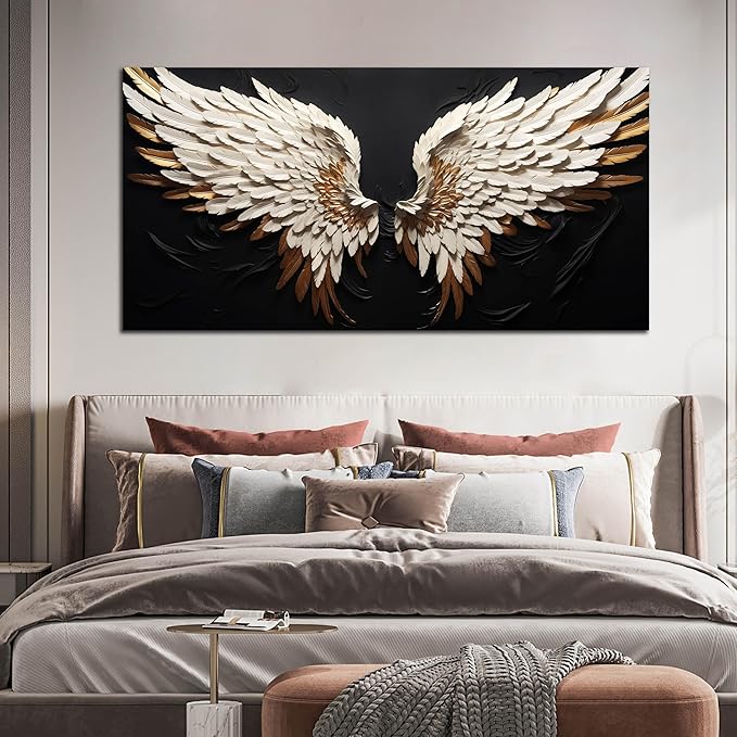 Wall Decor for Bedroom White and Gold Pictures for Wall Decor Office Wall Art for Living Room Large Size 29" x 58"