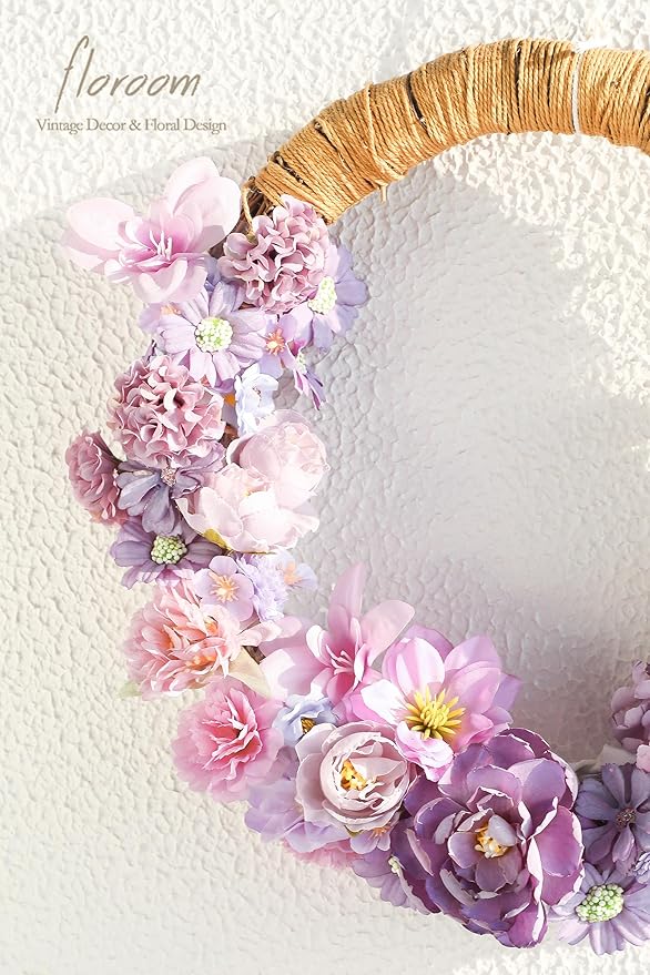 Floroom Mini Artificial Flower Heads Lavender & Purple Fake Peony Daisy Rose Multicolor Small Faux Silk Flower Heads for Cake Craft Garland Wedding Party Graduation Cap DIY Home Decoration, 0.8"-3.6"