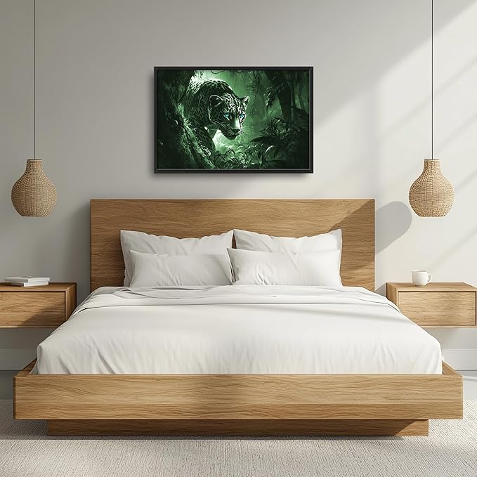 Forest Leopard Large Decor Framed Wall Art Animal Pictures for Living Room, Oversized Canvas Print Painting Modern Extra Large Framed Artwork for Bedroom Office Home Decor 36"x24"