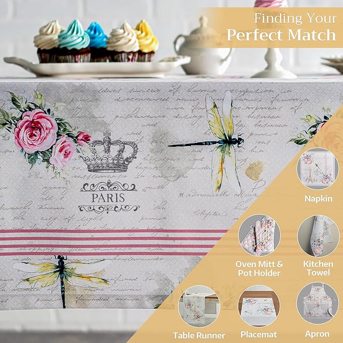 Maison d' Hermine Table Cloth Square Table 100% Cotton 54 x 54 Inches Tablecloth Reusable Decorative for Dining Room, Farmhouse, Home, Party, Festive & Wedding Spring Summer - Champ De Mars