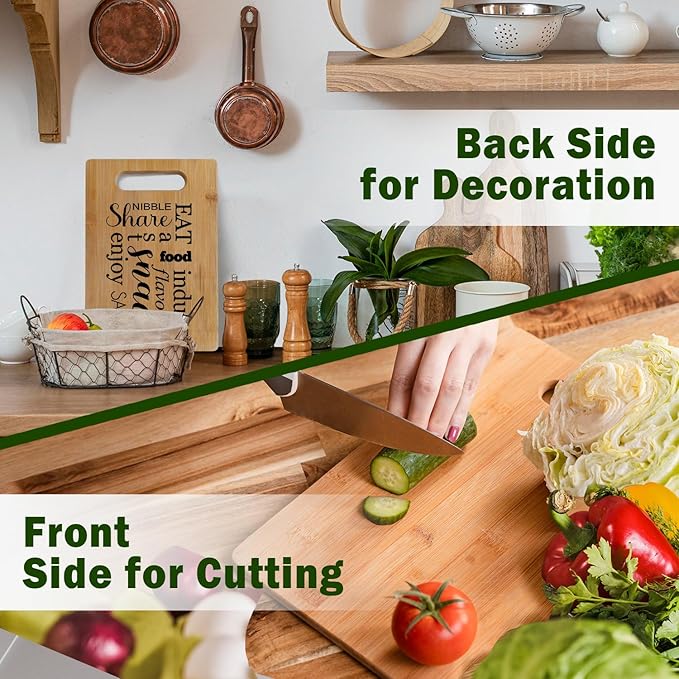 Lacama Kitchen Gifts for Women Mom Grandma, Cute Board Cutting Chopping Boards for Kitchen, Snack Board, Unique Charcuterie Decorative Bamboo Cutting Board for Birthday Christmas Gifts