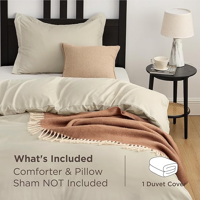 Bedsure Duvet Cover Twin/Twin XL Size - Only Includes 1 Duvet Cover (68"x90"), Hotel Luxury Soft Double Brushed All Season Bedding for Kids & Adults, Zipper Closure, NO Comforter, Linen