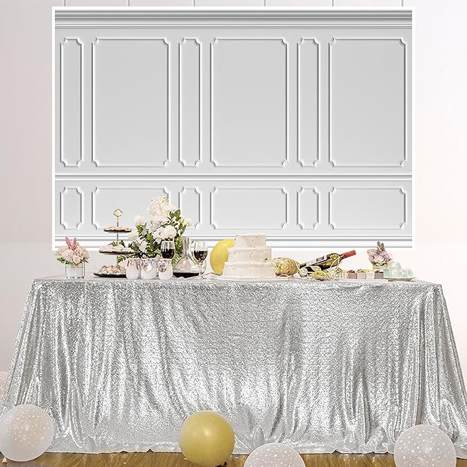 AOFOTO 7x5ft Empty Room Photo Backdrop White Living Room French Classic Frame Wall Photography Background Office Video Conference Meeting Background Adult Children Portrait Photoshoot Backdrop