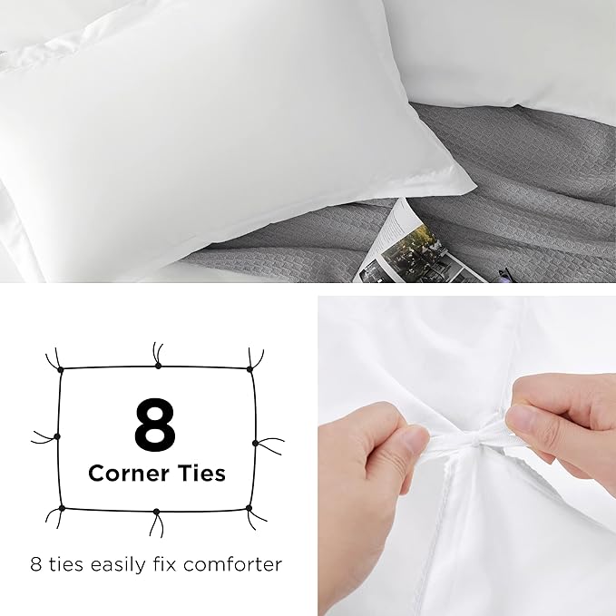 Bedsure Duvet Cover Full Size - Only Includes 1 Duvet Cover (80"x90"), Hotel Luxury Soft Double Brushed All Season Bedding for Kids & Adults, Zipper Closure, NO Comforter, White