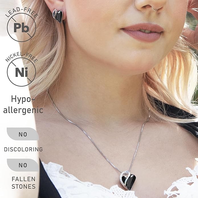 Leafael Necklaces for Women, Infinity Love Birthstone Heart Crystal Pendant, Birthday Jewelry Gifts for Her, Mom, and Wife, Silver Plated, 18 plus 2 inch Adjustable Chain