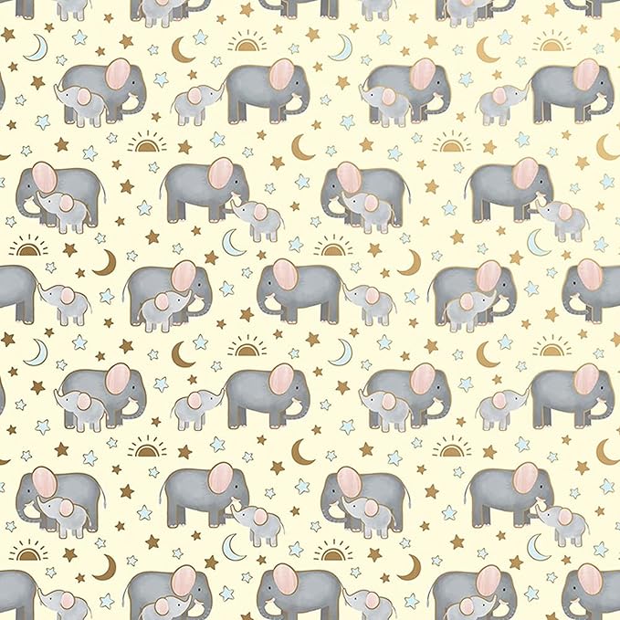 Colors of Rainbow – 12 Sheets - 20 inch X 29 inch - Italian Print Gift Tissue Paper for Decoupage Basket Bag Party Crafts (Baby Elephant)