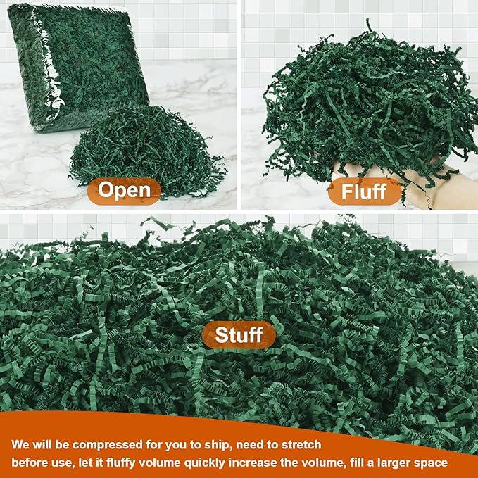 Darfukei Crinkle Paper Filler, Christmas Shredded Paper For Gift Baskets, 1/2LB (8 oz) Crinkle Cut Papers Shred, Bridesmaid Engagement Gift Boxes Bags Filler, Tissue Gifts Basket Boxes Bags Fillers, Packing Grass Confetti