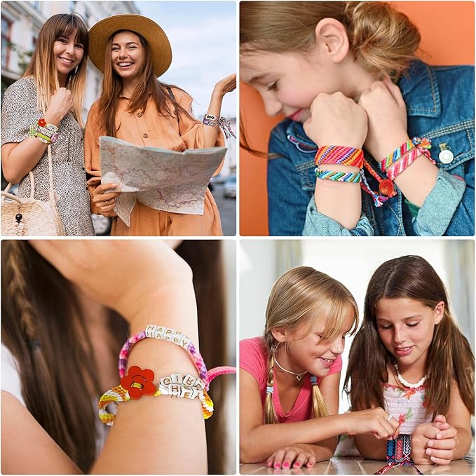 Arts and Crafts for Kids Ages 8-12,Friendship Bracelet Making Kit for Girl,Kids Jewelry Making Kit with 28 Pre-Cut Threads,Christmas Birthday Gifts for Ages 6 7 8 9 10 11 12 Year Old Light Blue