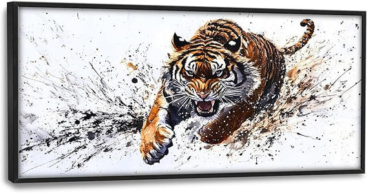Tiger Large Decor Wall Art Framed Pictures for Living Room, Animal Oversized Canvas Print Painting Modern Extra Large Framed Artwork for Bedroom Office Home Decor 60"x30"