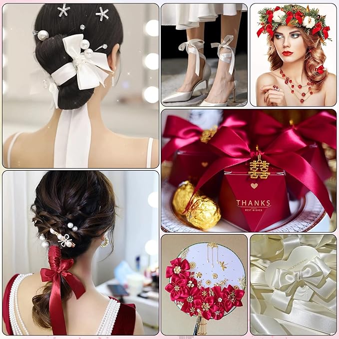 Orange Ribbon for Gift Wrapping, 1 inch Polyester Satin Hair Ribbons for Flower Bouquet, Weeding Decoration, Baby Shower, Crafts Bows Fabric Christmas Ribbon 25 Yards