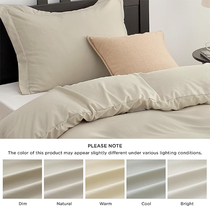 Bedsure Duvet Cover Twin/Twin XL Size - Only Includes 1 Duvet Cover (68"x90"), Hotel Luxury Soft Double Brushed All Season Bedding for Kids & Adults, Zipper Closure, NO Comforter, Linen
