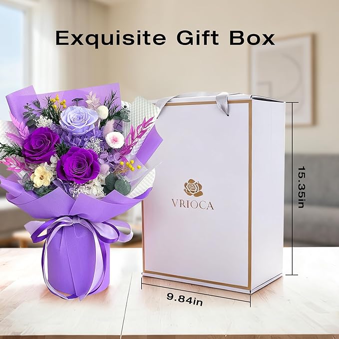 Vrioca Flowers for Delivery, Preserved Flowers Bouquets, Birthday Gifts for Women Mom