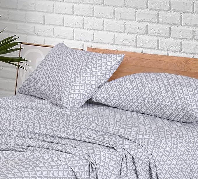 RUVANTI 100% Cotton Full Size Bed Sheets, 4 Pieces, Soft & Breathable Percale Weave Bedding, Deep Pocket 16", Hotel Standard, Crisp Cool Feel, Durable, Perfect Sheet Set Floral, Idiomatic Expression