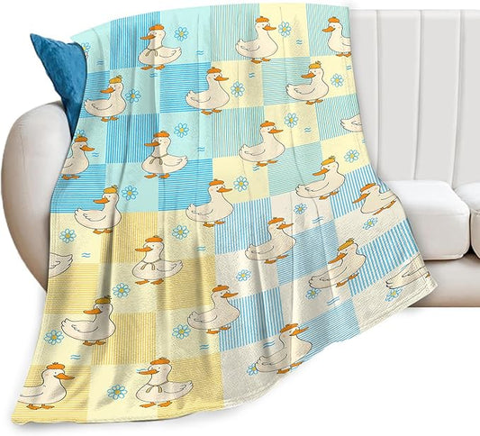 Funny Duck Blanket Cute Duck Throw Blanket Soft Cozy Fleece Fuzzy Stuffed Plush Flannel Gifts for Girls Women Boys Kids Adults 50"X60"