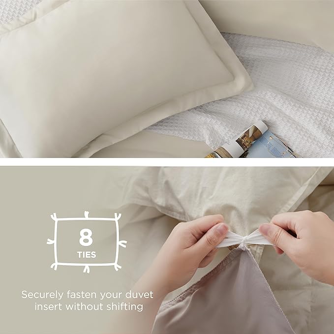 Bedsure Duvet Cover Oversized King Size - Soft Double Brushed Bedding Set for Kids & Adults, Zipper Closure, 3 Pieces, Includes 1 Duvet Cover (120"x98") & 2 Pillow Shams, NO Comforter, Linen