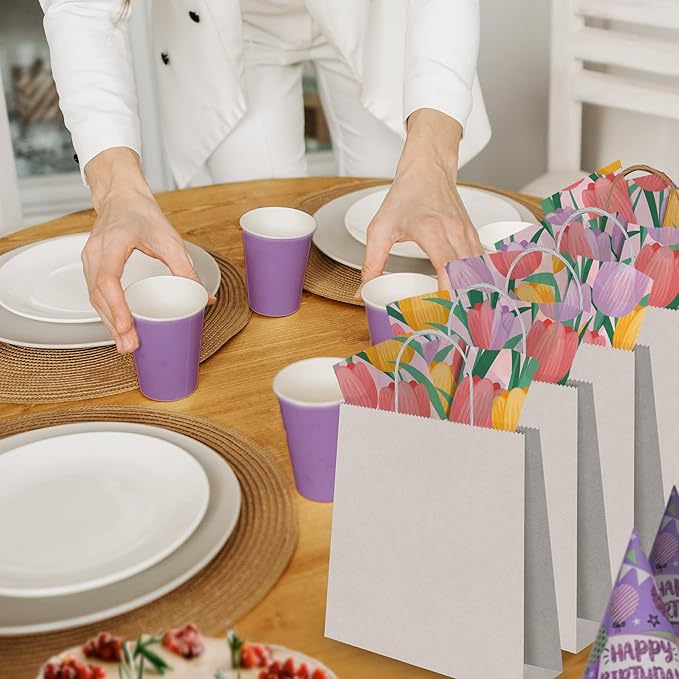 Pro Supply Global Tulips Printed Tissue Paper for Gift Bags or Boxes and Wrapping - Spring Floral Bulk Decorative Art Tissue Paper for Packaging and Gifting | 24 Sheets 20" x 30"
