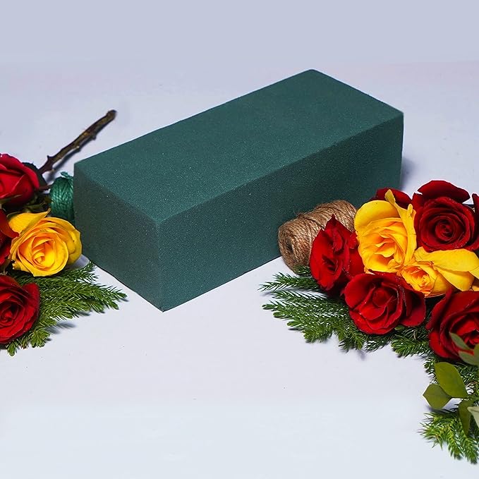 Pack of 6, Dry and Wet Floral Foam Blocks for Fresh and Artificial Flowers, Each (7.8” L x 3.5” W x 2.4” H), for Wedding, Birthdays, Home, Office, and Garden Decorations
