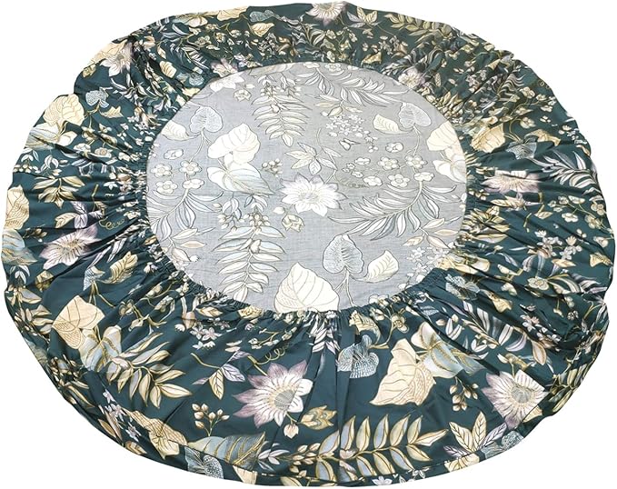 FADFAY Sheets Set Queen Teal Elegant Floral Sheets Tropical Plam Leave Sunflower Bedding 800 Thread Count Luxury Summer Bedding 100% Egyptian Cotton Deep Pocket Bed Sheets Set, 4 Pieces-Queen Size