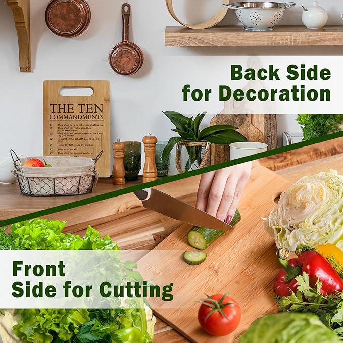 Lacama Christian Cutting Board Kitchen Gifts for Women，Christmas Birthday Bible Gift for Women, Inspirational Gift for Woman the Ten Commandments Religious Gifts for Her, Mom, Sister, Friends