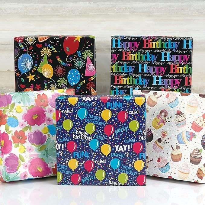 Current It's My Party Jumbo Rolled Gift Wrap - Premium Semi-Gloss 23-Inch x 32-Foot Wrapping Paper Roll, 61 Square Feet Total